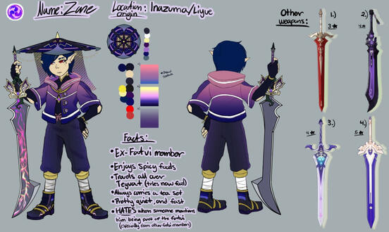 Genshin (Ver.) Zane Fully Body sheet